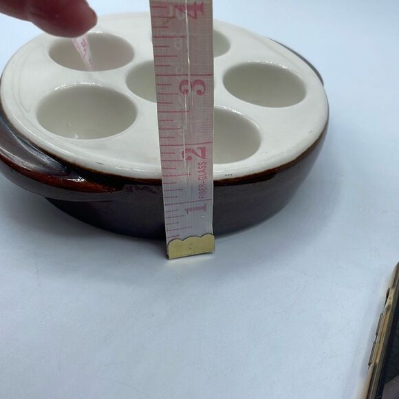 Vintage Hall 1154 Escargot dish. Beautiful glazed pottery. Thick and heavy. Perf - Picture 6 of 7